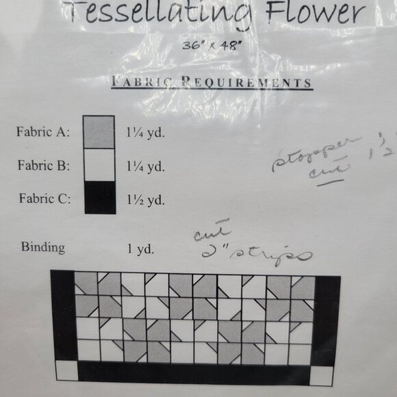 Tessellating Flower Baby-Lap Quilt Pattern 36 X 48 The Artists Palette - Picture 6 of 7